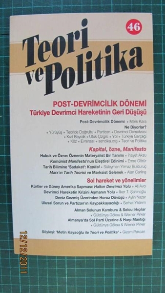 Picture of teori ve politika 2007 NO:46 sol içerikli dergi