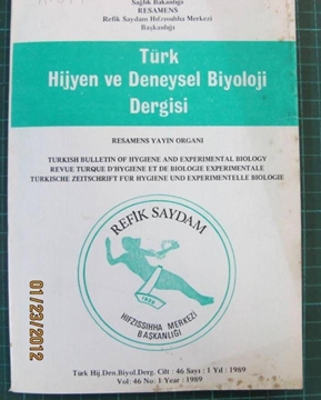 türk hijyen ve deneysel biyoloji dergisi 1989 resmi