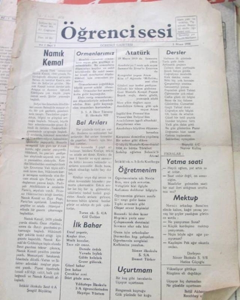 1956 NAZİLİ ögrencinin sesi gazetesi #1 AYDIN resmi
