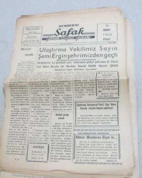 zile _demokrat şafak gazetesi _sayı 906_1960 resmi