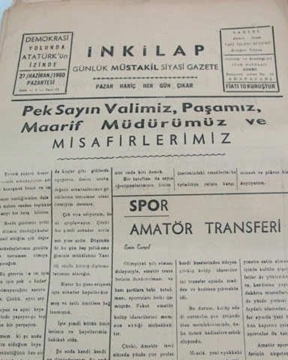 adapazarı  inkilap gazetesi sayı  11   1960 resmi