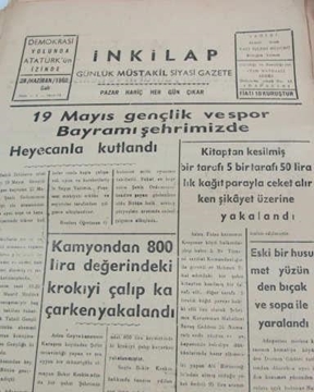 Picture of adapazarı  inkilap gazetesi sayı  12   1960