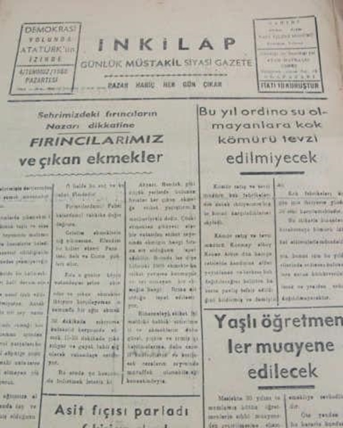 adapazarı  inkilap gazetesi sayı  17   1960 resmi