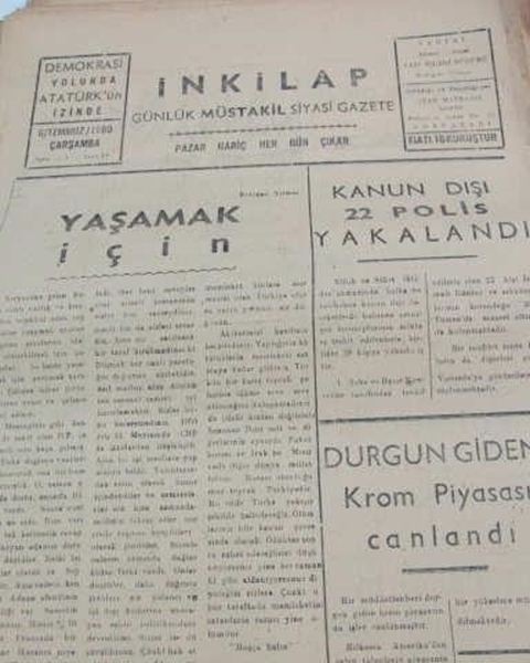 adapazarı  inkilap gazetesi sayı  19   1960 resmi