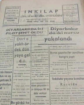 adapazarı  inkilap gazetesi sayı  20   1960 resmi