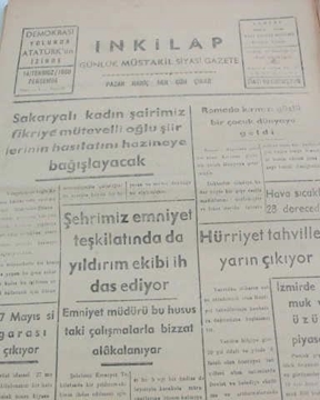 Picture of adapazarı  inkilap gazetesi sayı  26  1960