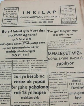 Picture of adapazarı  inkilap gazetesi sayı  27 1960