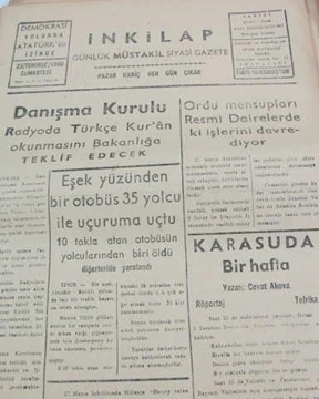 Picture of adapazarı  inkilap gazetesi sayı  34  1960