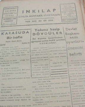 Picture of adapazarı  inkilap gazetesi sayı  39  1960