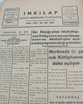 Picture of adapazarı  inkilap gazetesi sayı  51  1960
