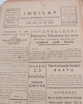 Picture of adapazarı  inkilap gazetesi sayı  52  1960