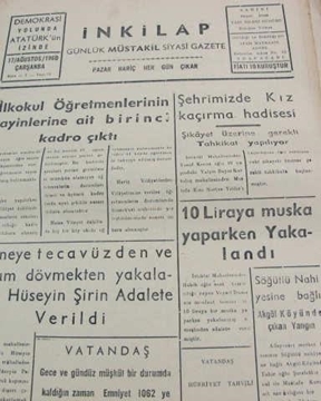 Picture of adapazarı  inkilap gazetesi sayı  54  1960