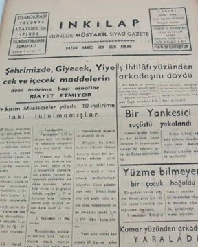 Picture of adapazarı  inkilap gazetesi sayı  57  1960