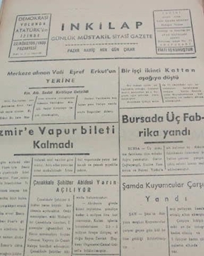 Picture of adapazarı  inkilap gazetesi sayı  58  1960