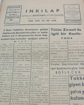 Picture of adapazarı  inkilap gazetesi sayı  59  1960