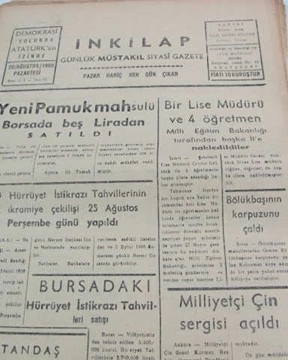 Picture of adapazarı  inkilap gazetesi sayı  64  1960