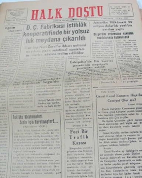 zonguldak halk dostu gazetesi  sayı 13  1960 resmi