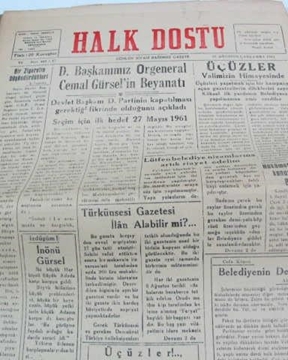 zonguldak halk dostu gazetesi  sayı 17  1960 resmi