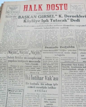 zonguldak halk dostu gazetesi  sayı 25     1960 resmi