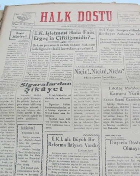 zonguldak halk dostu gazetesi  sayı 29     1960 resmi