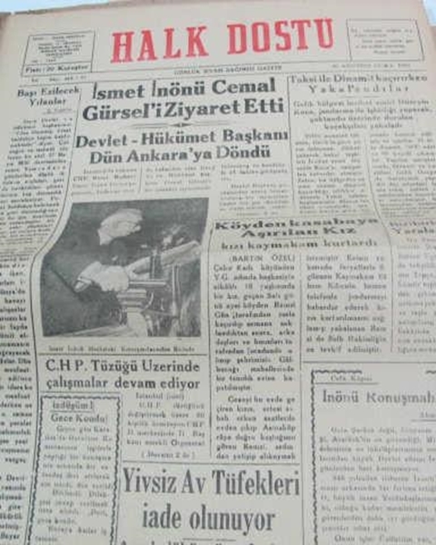 zonguldak halk dostu gazetesi sa:31ERSÖZLÜ -1960 resmi