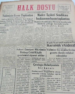 zonguldak halk dostu gazetesi  sayı 39    1960 resmi