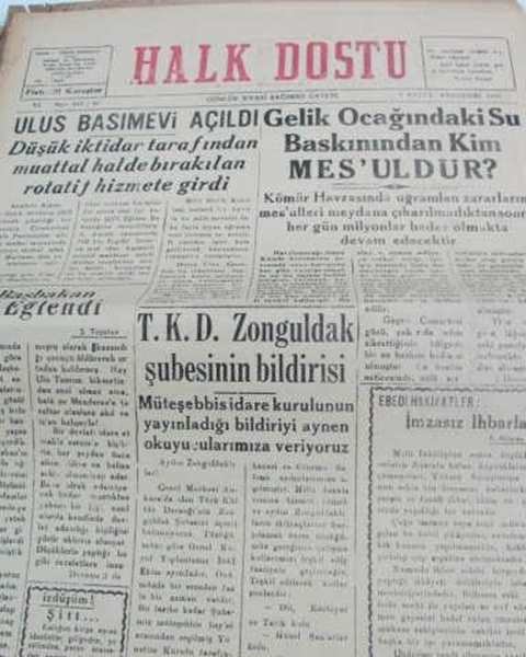 Picture of zonguldak halk dostu gazetesi  sayı 42    1960
