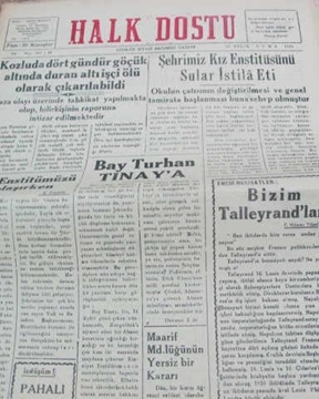 zonguldak halk dostu gazetesi  sayı 49    1960 resmi