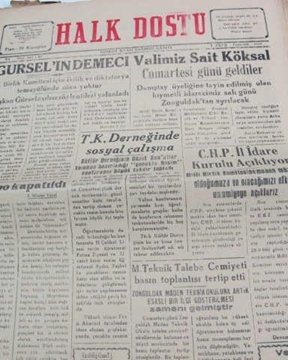 zonguldak halk dostu gazetesi  sayı 63  1960 resmi