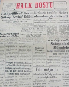 zonguldak halk dostu gazetesi  sayı 65  1960 resmi