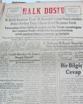 zonguldak halk dostu gazetesi  sayı 68  1960 resmi