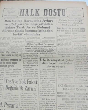 zonguldak halk dostu gazetesi  sayı 102  1960 resmi