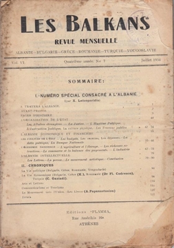 Les balkans Revue Mensuelle; Albanie, Bulgarie, Grece, Roumanie Turquie, Yougoslavie - No.7 Juillet 1934 resmi