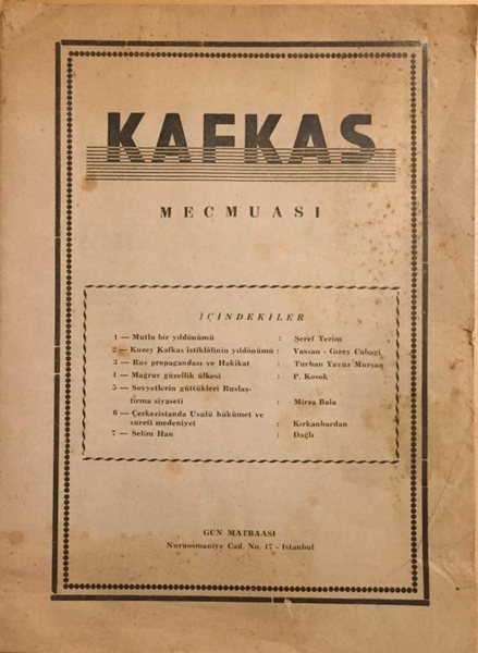 Picture of Kafkas Mecmuası: Sayı: 6 - Yıl: 1 / Mayıs 1955