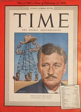 Time: The Weekly Newsmagazine / Texas' Glenn Mccarthy - Since Spindletop, a Jillion Jackpots. (February 13, 1950) resmi