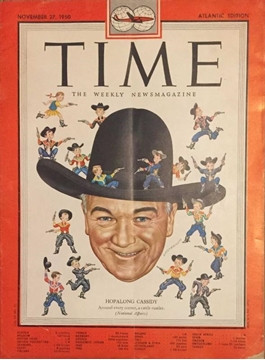 Time: The Weekly Newsmagazine / Hopalong Cassidy -  Around Every Corner, a Cattle Rustler. (National Afjairs) - (November 27, 1950) resmi