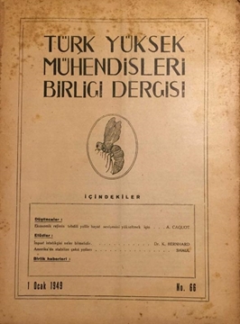 Türk Yüksek Mühendisleri Birliği Dergisi: No:66 / 1 Ocak 1949 (Ekonomik Rejimin Tebdili Yolile Hayat Seviyesini Yükseltmek İçin) resmi