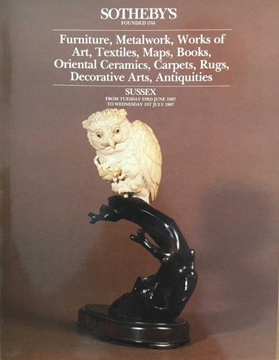 Sotheby's Sussex- Furniture,Metalwork,Works of Art,Textiles,Maps,Books,Oriental,Ceramics, June/July 1987 (Mobilya,Metal İşleri,Sanat Eserleri,Tekstil) resmi