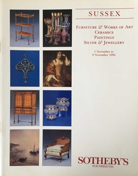 Sotheby's Sussex- Furniture,Works of Art,Ceramics,Paintings,Silver,Jewellery - November 1994 (Mobilya,Sanat Eserleri,Seramik,Resimler,Gümüş,Mücevherat) resmi