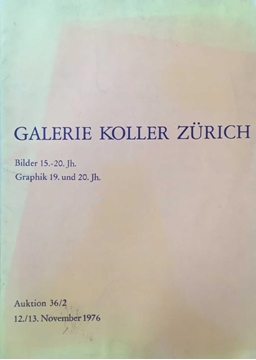 Galerie Koller Zürich - Auktion 36/2 - November 1976 (Koller Gallery Zürih - Müzayede 36/2) resmi