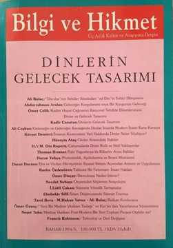 Picture of Bilgi ve Hikmet: Üç Aylık Kültür ve Araştırma Dergisi - Sayı:6 / Bahar:1994