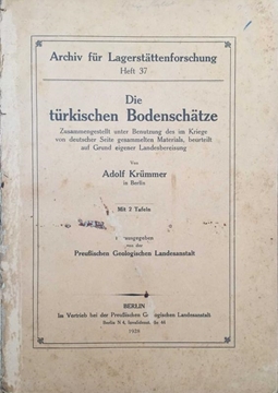 Die Türkischen Bodenschatze von Adolf Krümmer in Berlin resmi