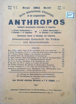 Picture of Revur Internationale d'Ethnologie et de Linguistique Anthropos - Marz-April 1911 (Internationale Zeitschrift für Völker und Sprachenkunde)