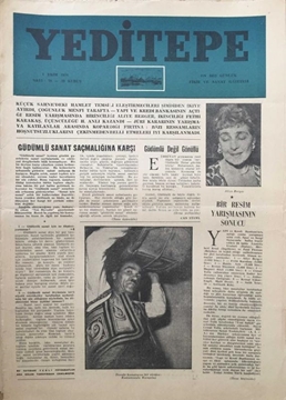 Yeditepe On Beş Günlük Sanat Gazetesi: Sayı 70 / 1 Ekim 1954 (Güdümlü Sanat Saçmalığına Karşı Güdümlü Değil Gönüllü - Bir Resim Yarışmasının Sonucu) resmi