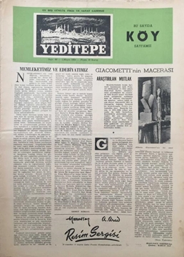 Yeditepe On Beş Günlük Sanat Gazetesi: Sayı 60 / 1 Mayıs 1954 (Memleketimiz ve Edebiyatımız - Giacometti'nin Macerası) resmi