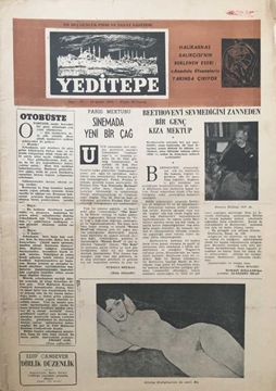 Yeditepe On Beş Günlük Sanat Gazetesi: Sayı 55 / 15 Şubat 1954 (Beethoven'i Sevmediğini Zanneden Bir Genç Kıza Mektup) resmi