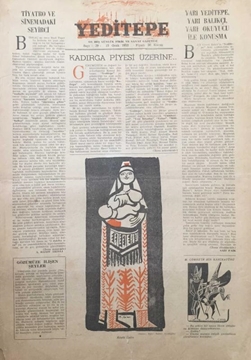 Picture of Yeditepe On Beş Günlük Sanat Gazetesi: Sayı 29 / 15 Ocak 1953 (Kadırga Piyesi Üzerine - Yarı Yeditepe, Yarı Balıkçı, Yarı Okuyucu ile Konuşma)