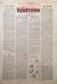 Picture of Yeditepe On Beş Günlük Sanat Gazetesi: Sayı 16 / 1 Temmuz 1952 (Okullarda Yazı Dersi - Halk Eğitimi - Açık Mektup)