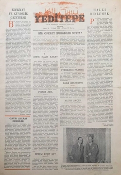 Yeditepe On Beş Günlük Sanat Gazetesi: Sayı 8 / 1 Ocak 1952 (Edebiyat ve Gündelik Gazeteler - Bir Operet Kurabilir miyiz?) resmi
