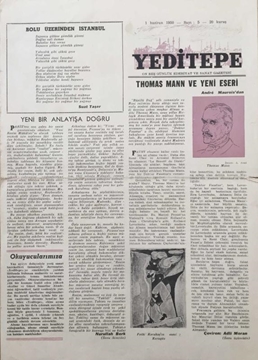 Picture of Yeditepe On Beş Günlük Edebiyat ve Sanat Gazetesi: Sayı 5 / 1 Haziran 1950 (Thomas Mann ve Yeni Eseri: Andre Maurois'dan)